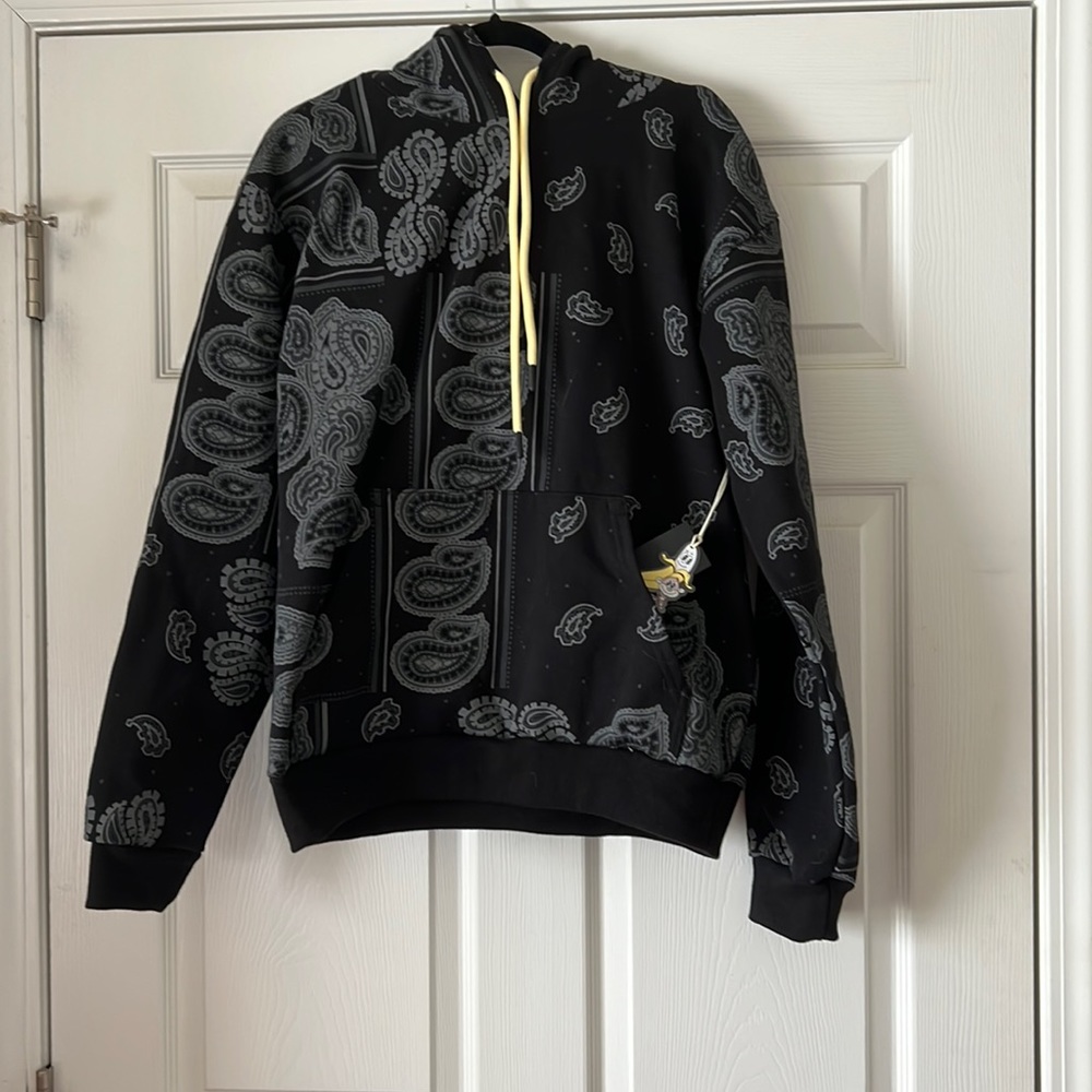 NWT BANANAS MONKEY BLACK PAISLEY HOODIE